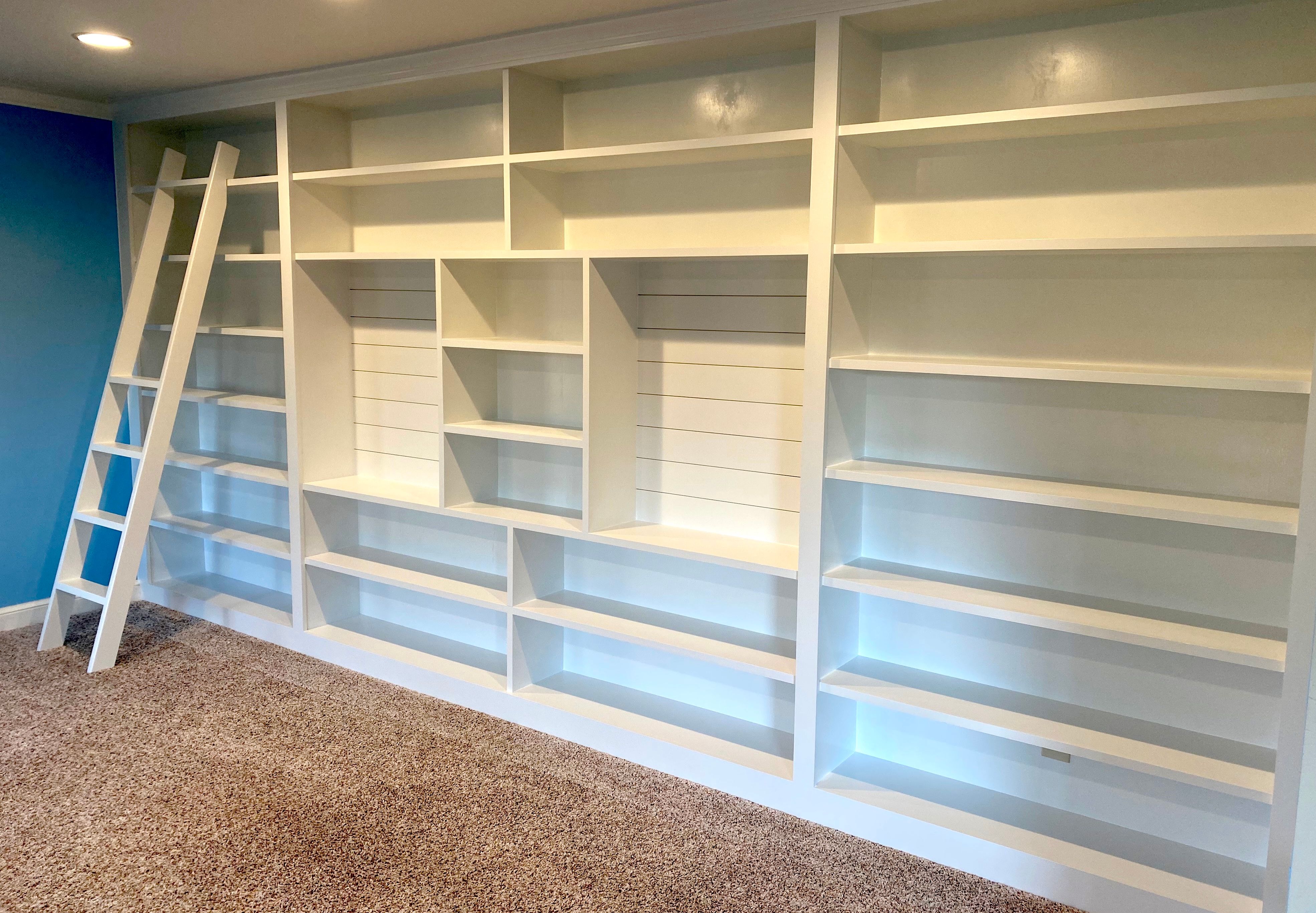 Home library with ladder