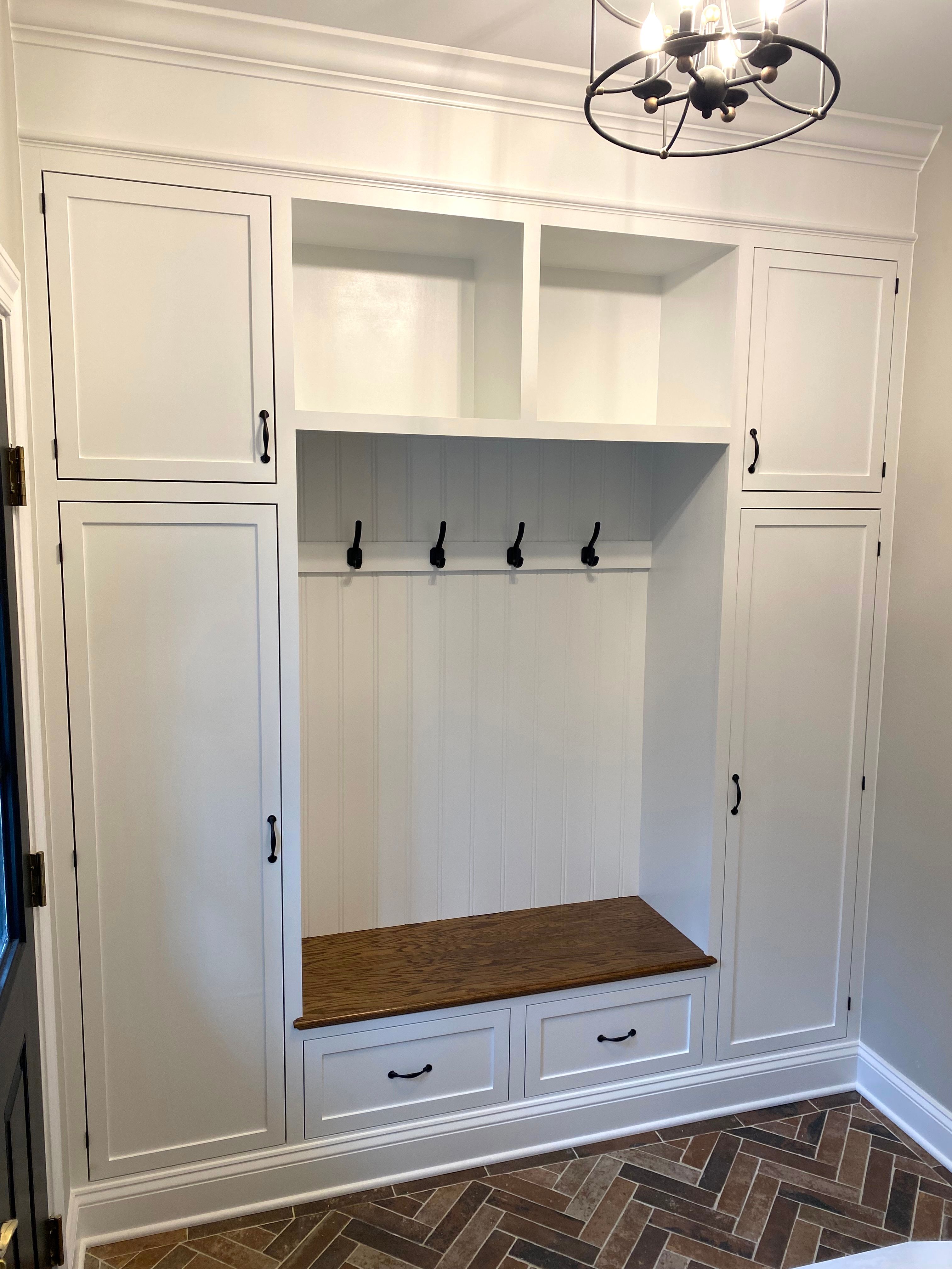 Mudroom upgrade with storage nook